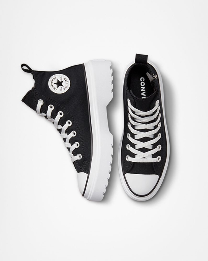 Dívčí Boty Na Platformy Converse Chuck Taylor All Star Lugged Lift Platene Vysoké Černé Bílé | CZ UWHF18